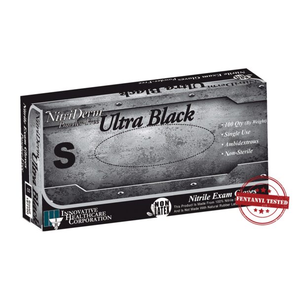 Exam Glove NitriDerm Ultra Black Small NonSterile Nitrile by Brand * Part 187100 - Image 2