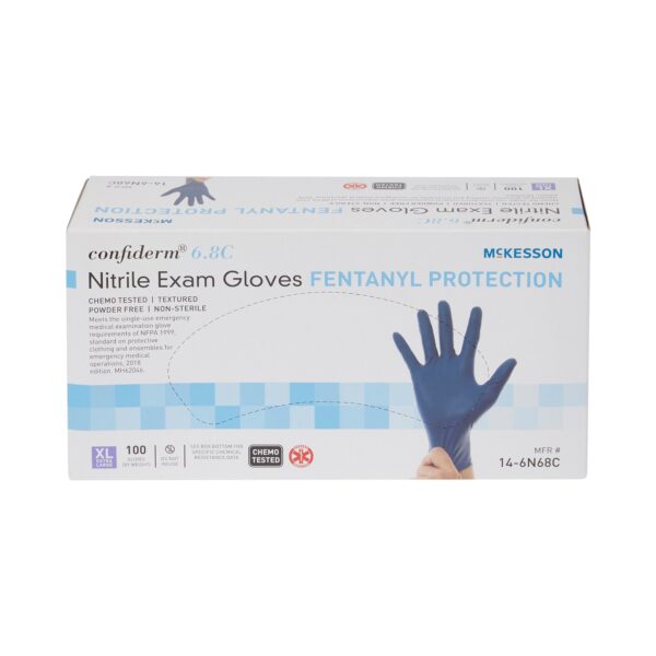 McKesson Confiderm 6.8C X-Large Nitrile Exam Gloves * Chemotherapy and Fentanyl Resistant, Textured Fingertips - Image 5