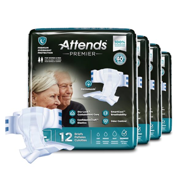 Attends Premier Large Disposable Heavy Absorbency Unisex Adult Incontinence Brief - Part Number ALI-BR30 - Image 5