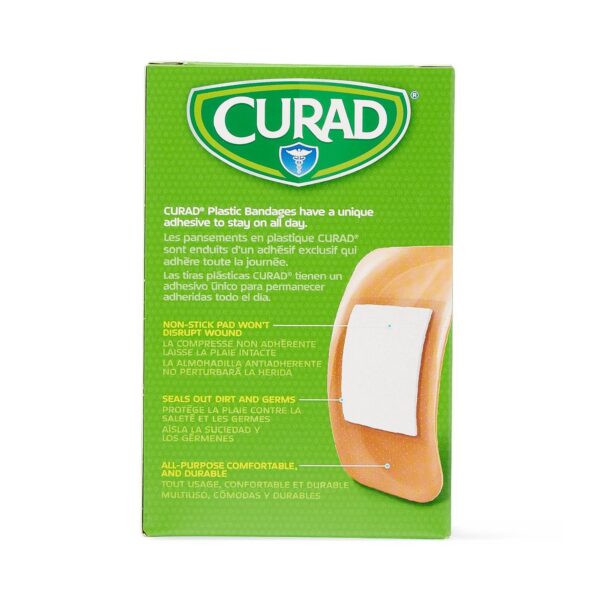 Curad Adhesive Strip 2 x 4 Inch Plastic Rectangle Bandages - Sterile Tan First Aid Wound Cover - Image 3