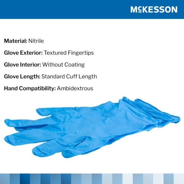 McKesson Confiderm 4.5C Large NonSterile Nitrile Exam Gloves with Textured Fingertips and Beaded Cuffs - Image 3