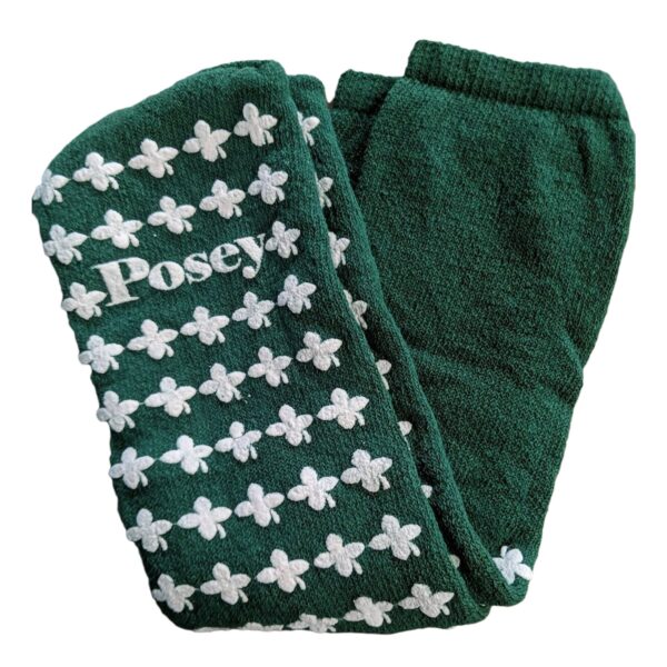 Posey Unisex Adult Slipper Socks with Double Tread Non-Skid Sole - Green, Part Number 6239G
