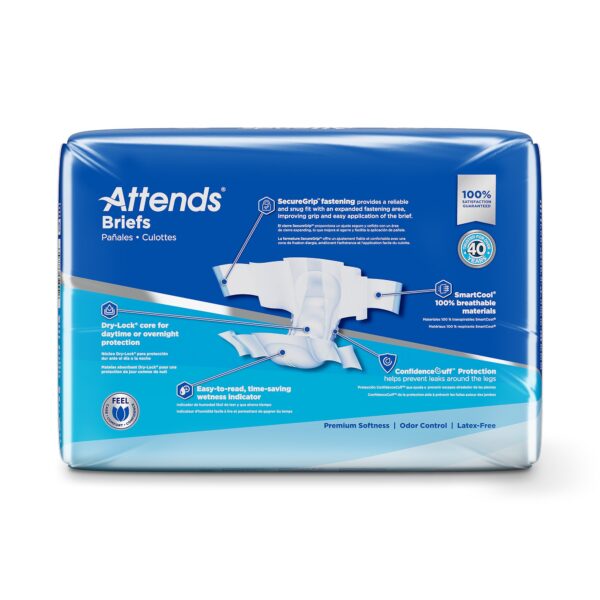 Attends Advanced Medium Unisex Adult Incontinence Brief with SecureGrip Fastening and Dry-Lock Core - Image 5