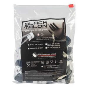 Black Talon Ultimate Nitrile Trauma Gloves, Medium, Extended Cuff, Nonsterile