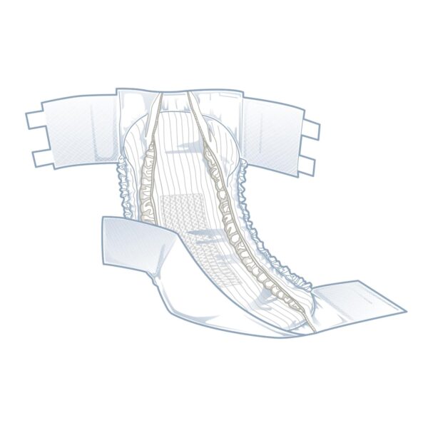 FitRight Plus X-Large Unisex Disposable Incontinence Brief - Moderate Absorbency - Image 3