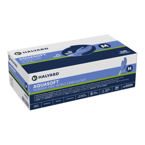 Aquasoft Medium Non-Sterile Nitrile Exam Gloves * Textured Fingertips, Blue, Chemo Tested by Brand 43934 - Image 3