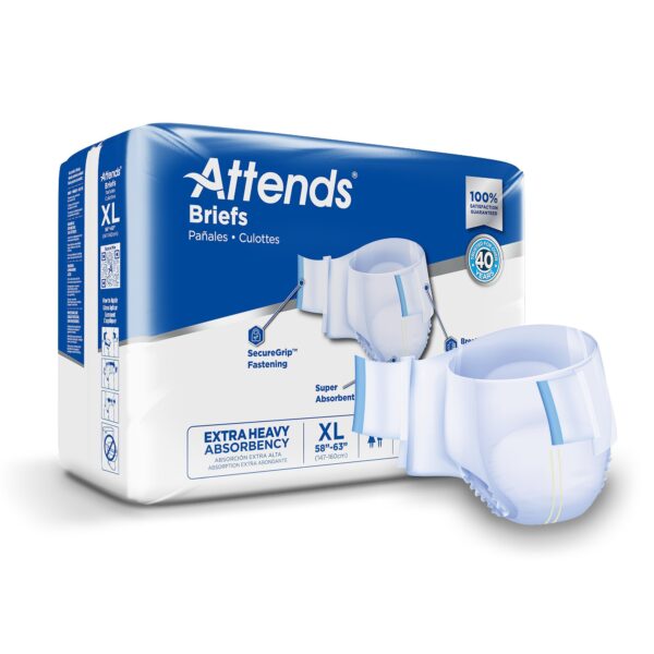 Attends Care Advanced Unisex Adult Incontinence Brief - Extra Large, Heavy Absorbency, Part DDP40