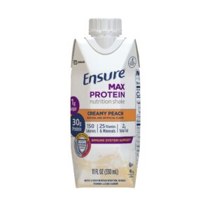 Ensure Max Protein Nutrition Shake Creamy Peach Flavor - 11 oz Reclosable Carton, Part No. 68463