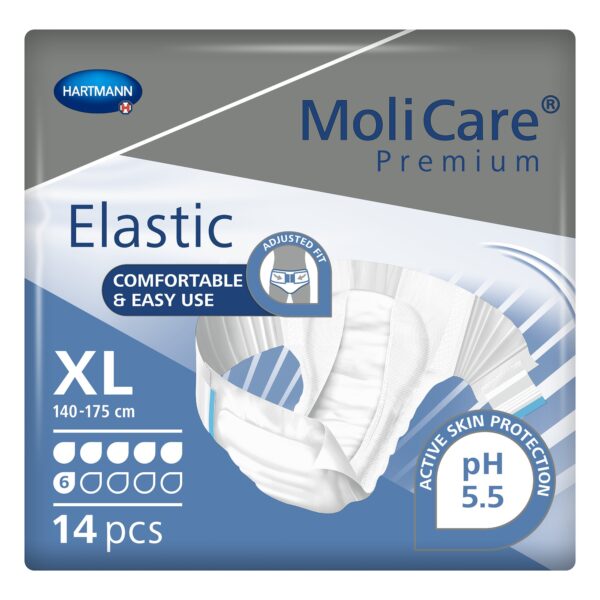 MoliCare Premium Elastic Unisex Adult Incontinence Brief, 6D X-Large, Moderate Absorbency