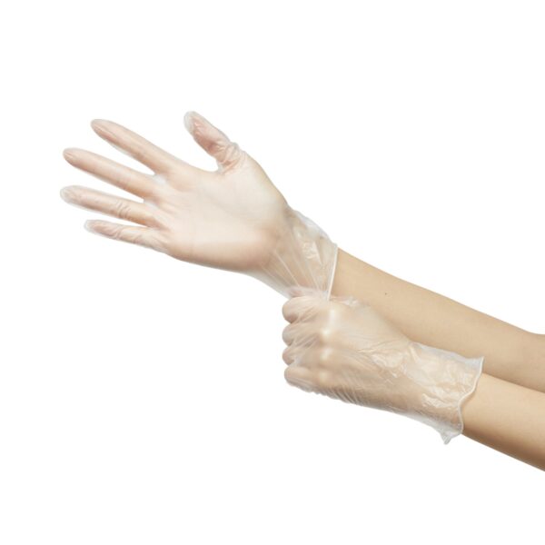 Trilon Small Vinyl Exam Gloves - NonSterile, Smooth Finish, Clear, Ambidextrous - Image 4