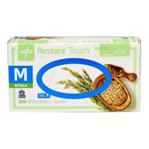 OATEX Exam Glove Restore Touch Medium NonSterile Nitrile Chemo Tested - Green, Standard Cuff, Textured Fingertips