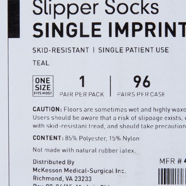 McKesson Paw Prints Unisex Adult Slipper Socks - One Size Fits Most, Teal - Image 8