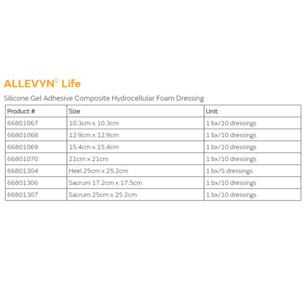Allevyn Life Foam Dressing 8.25 x 8.25 Inches with Border Film Backing by Smith & Nephew (Part 834488) - Image 4