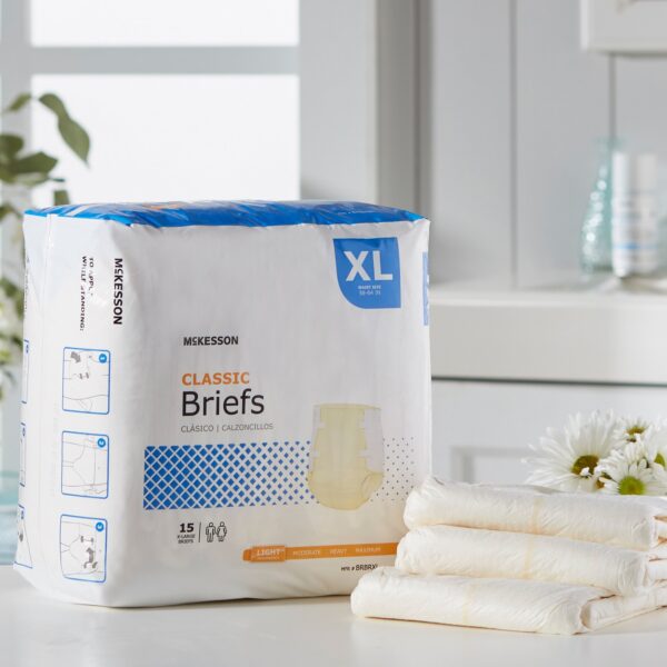 McKesson Classic Unisex Adult Incontinence Brief * X-Large, Light Absorbency - Image 8
