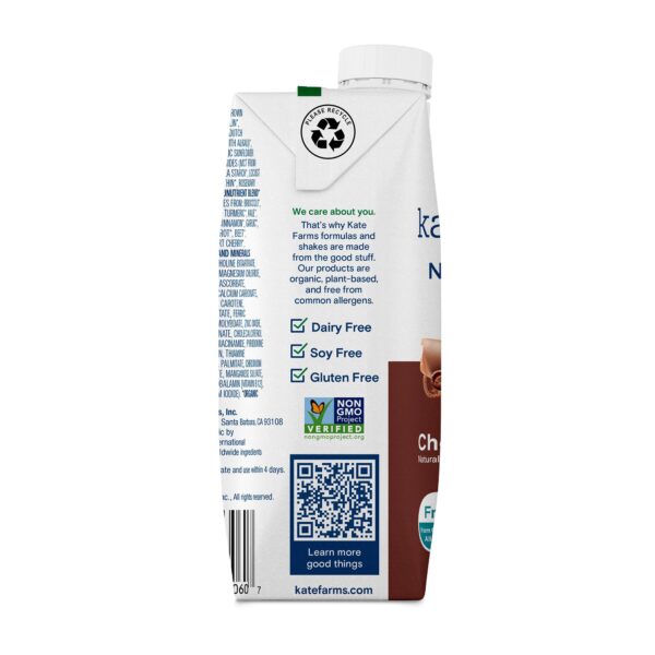 Kate Farms Nutrition Shake Chocolate Flavor Liquid 11 oz. Carton - Organic Meal Replacement - Image 3