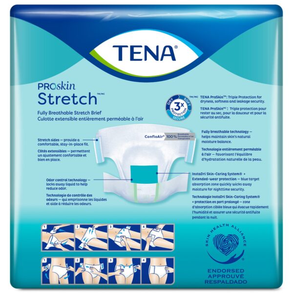 TENA ProSkin Stretch Super 3X-Large Unisex Adult Incontinence Brief with Maximum Absorbency - Image 3