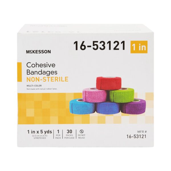 McKesson Cohesive Bandage 1 Inch x 5 Yard Self-Adherent Closure in Multiple Colors - Image 2