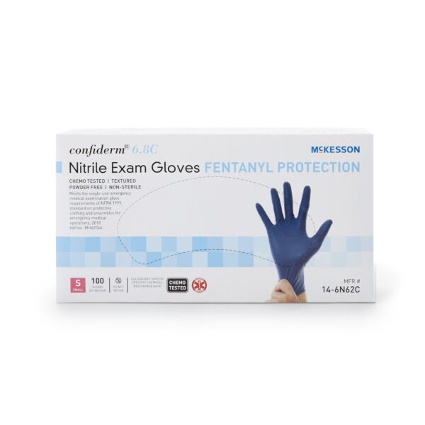 McKesson Confiderm 6.8C Small Nitrile Exam Gloves * Textured Fingertips, Chemotherapy & Fentanyl Resistant - Image 5