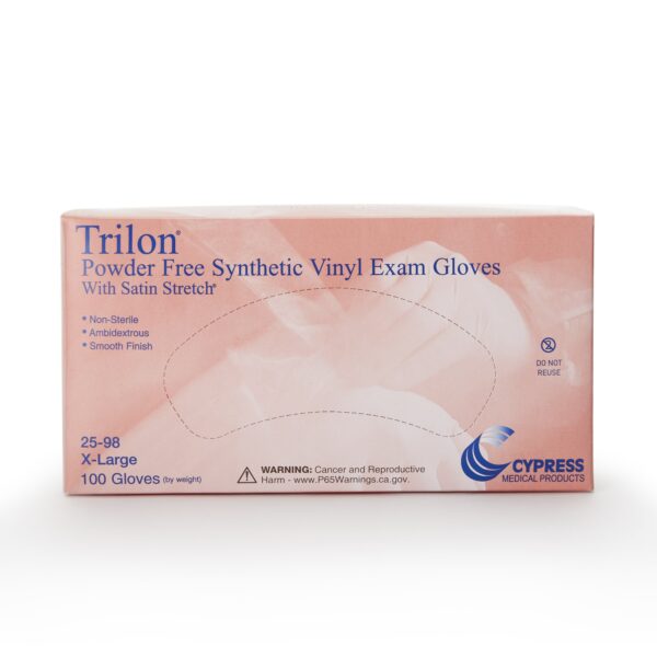 Trilon X-Large NonSterile Vinyl Exam Gloves - Clear, Standard Cuff, Prop 65 Compliant - Image 4
