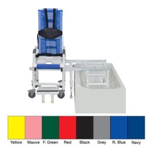 Bath Bench 100 Series by D118-5-TIS-SLIDE with Drop Arms and Backrest, 23-Inch Seat Width, Plastic Frame, 300 lbs Capacity