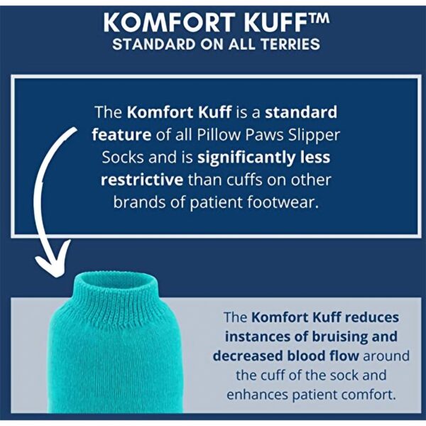 Komfort Kuff Double Printed Slipper Socks Pillow Paws 360 Imprint Unisex Adult 3X-Large / X-Wide in Royal Blue * Part Number 1099-001 - Image 6