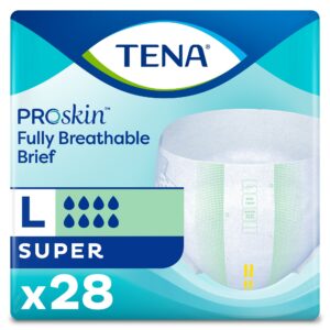 TENA ProSkin Super Large Incontinence Brief - Heavy Absorbency, Unisex Adult Disposable Underwear