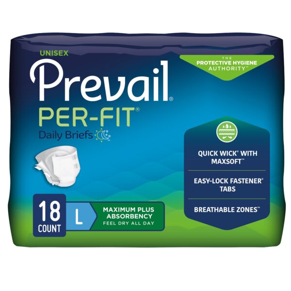 Prevail Per-Fit Maximum Plus Large Disposable Heavy Absorbency Incontinence Brief by Prevail, Part Number PF-013/1