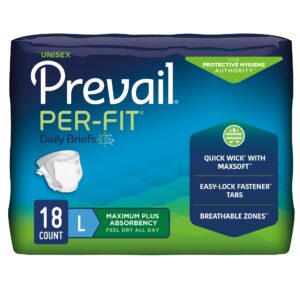 Prevail Per-Fit Maximum Plus Large Disposable Heavy Absorbency Incontinence Brief by Prevail, Part Number PF-013/1