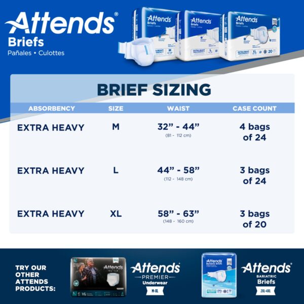 Attends Care Advanced Unisex Adult Incontinence Brief - Extra Large, Heavy Absorbency, Part DDP40 - Image 6