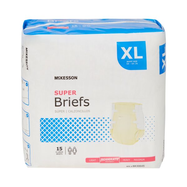 McKesson Unisex Adult Incontinence Brief X-Large - Moderate Absorbency, 58-64 Inch Waist - Image 6