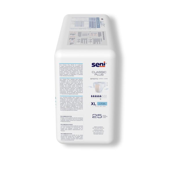 Seni Classic Plus X-Large Unisex Adult Incontinence Brief by Seni, Part Number S-XL25-BC2 - Image 5