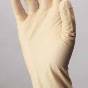 Esteem Medium Non-Sterile Stretch Vinyl Exam Gloves - Smooth Cream, Standard Cuff