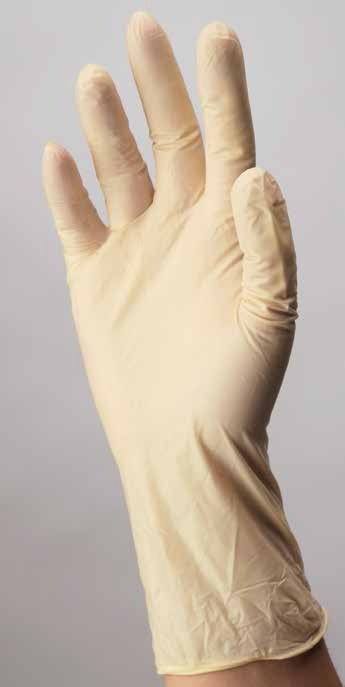 Esteem Medium NonSterile Stretch Vinyl Exam Gloves - Cream, Standard Cuff, Smooth Finish