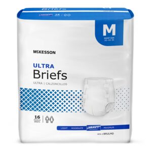 McKesson Ultra Medium Incontinence Brief - Heavy Absorbency, Unisex Adult Disposable Underwear, Part Number BRULMD