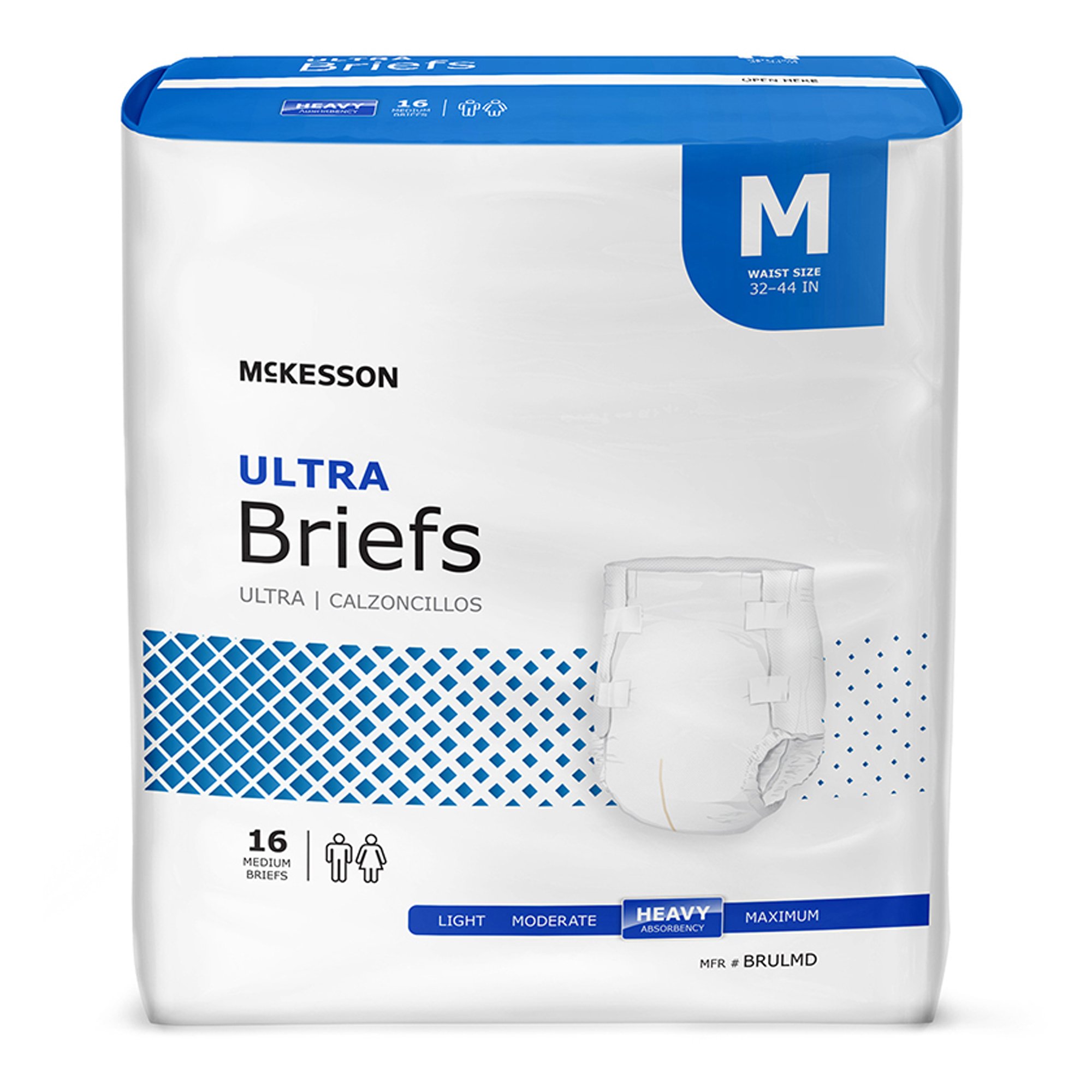 McKesson Ultra Medium Incontinence Brief - Heavy Absorbency, Unisex Adult Disposable Underwear, Part Number BRULMD