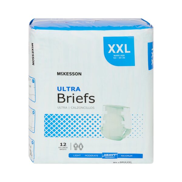 McKesson Ultra 2X-Large Disposable Heavy Absorbency Incontinence Brief - Unisex Adult, Part Number BRULXXL - Image 6