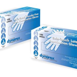 Dynarex Safe-Touch Medium Non-Sterile Latex Examination Gloves with Textured Fingertips