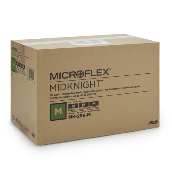 Microflex MidKnight Medium NonSterile Nitrile Exam Gloves - Black, 9.6-inch, Fully Textured, Fentanyl Tested - Image 4