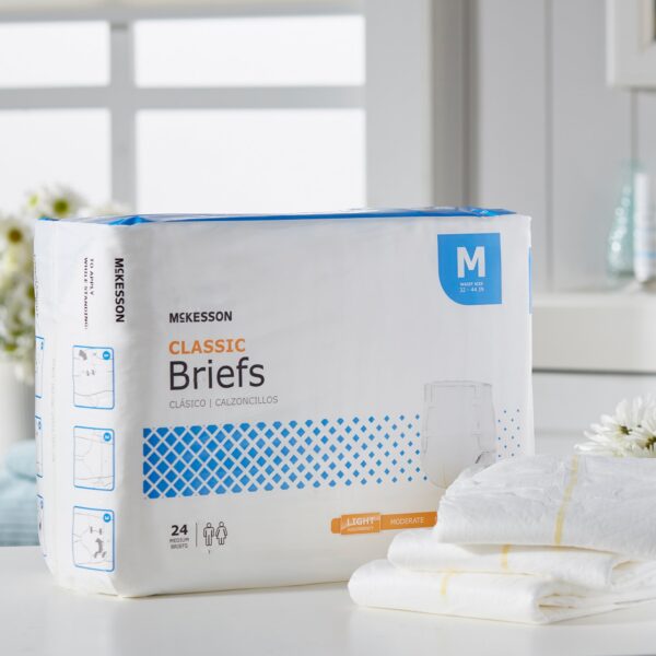 McKesson Classic Unisex Adult Incontinence Brief, Medium, Light Absorbency - Part #BRBRMD - Image 8