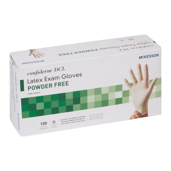 McKesson Confiderm X-Large NonSterile Latex Exam Gloves - Smooth Ivory, Standard Cuff - Image 6