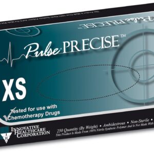Pulse PRECISE X-Small Non-Sterile Nitrile Exam Gloves by Brand 176050 - Textured Fingertips, Aqua Blue, Chemo & Fentanyl Tested