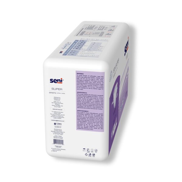 Seni Super Medium Unisex Adult Incontinence Brief - Heavy Absorbency, Part Number S-ME25-BS1 - Image 7