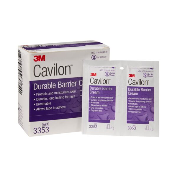 3M Cavilon Skin Protectant Barrier Cream - 2 Gram Individual Packet, Unscented, CHG Compatible