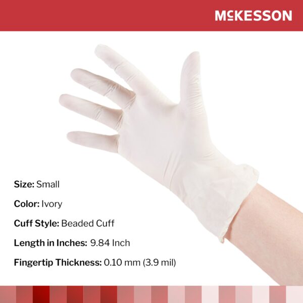 McKesson Part 14-814 Small Vinyl Exam Gloves * Powder-Free, Ambidextrous, Smooth Finish for Medical Use - Image 2