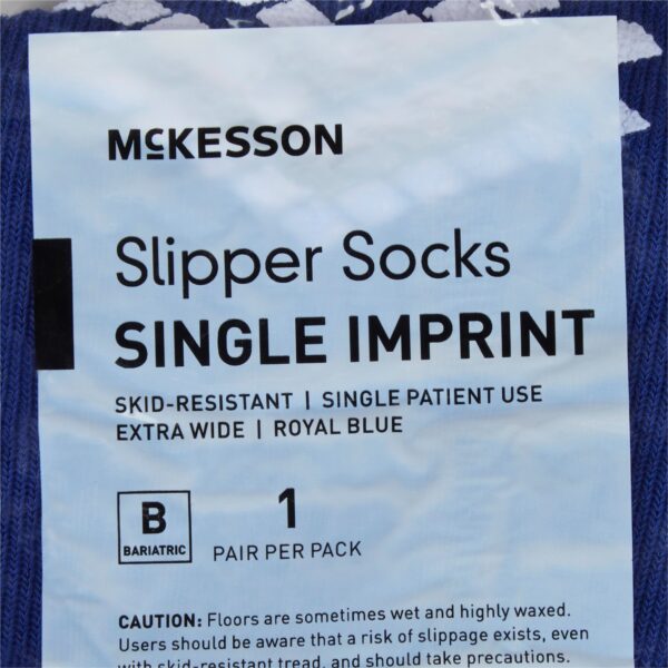 McKesson Unisex Adult Bariatric X-Wide Slipper Socks with Single Tread - Kingfisher Blue (Part #16-SCE4) - Image 3