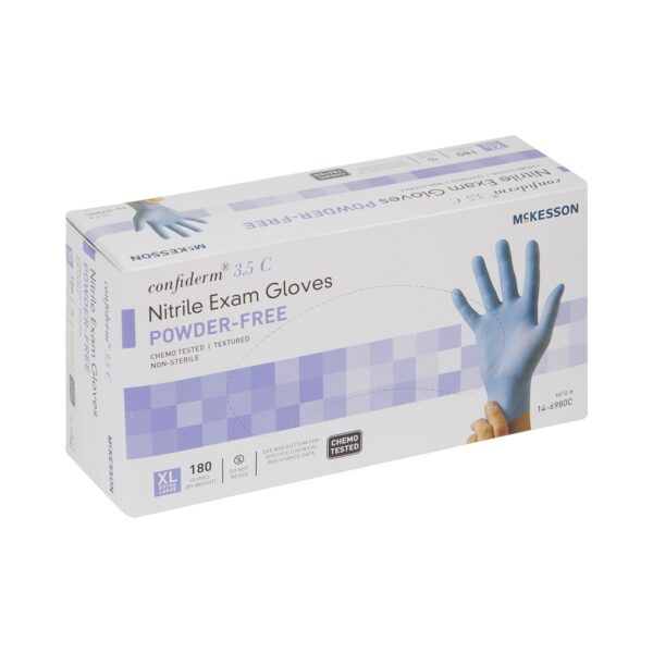 McKesson Confiderm 3.5C X-Large Nitrile Exam Gloves - Non-Sterile, Chemo Tested, Textured Fingertips - Image 8