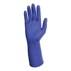 PremierPro Extended Cuff Medium Nitrile Exam Gloves with Textured Fingertips - Blue, Chemo Tested