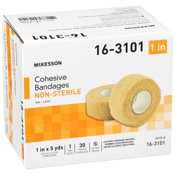 McKesson Cohesive Bandage 1 Inch x 5 Yard Self-Adherent Closure Tan - Standard Compression - Image 7