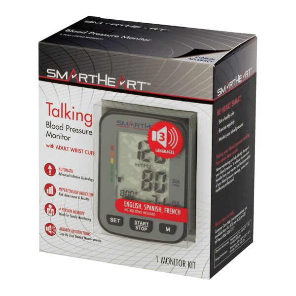 Smartheart Home Automatic Digital Blood Pressure Monitor with Adult Wrist Cuff - Model 01-527