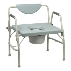 McKesson Commode Chair with Drop Arms, Steel Frame, and Padded Backrest * 23-1/4 Inch Seat Width, Supports up to 1,000 lbs